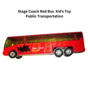 Stage Coach Red Bus Kid's Toy Pull Back Vehicle